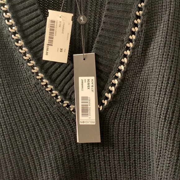 Black v-neck sweater by Religion - Picture 2 of 2
